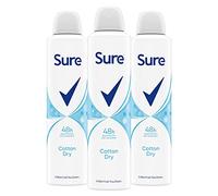3 X Sure Womens Cotton Dry Anti Perspirant Deodorant 250ml