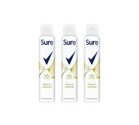 Sure Women 'deodorant Spray' Pear & Jasmine W/ 48Hrs Protection 200Ml, 3Pk In White White