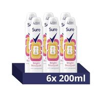 Sure Women Bright Bouquet Anti Perspirant Aerosol Spray Deodorant Pack 6 x 200ml