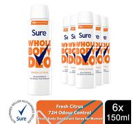 Sure Women Fresh Citrus 72hr Whole Body Deodorant Spray 150ml