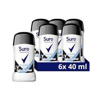 Sure Invisible Aqua Anti-Perspirant Cream Women's Deodorant Stick that protects against white marks and yellow stains for 48 hour protection against sweat and odour 6x 40 ml