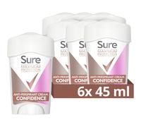 Sure Women Maximum Protection Anti-Perspirant Cream Deodorant Stick with 3x stronger* sweat protection for 96 hour sweat and odour protection 6x45ml