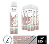 Women Protection 'Antiperspirant Spray' Freesia & Water Lily, 6x150ml Sure White One Size