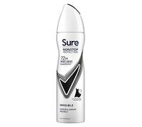 Sure Women Nonstop Protection Invisible Black & White Deodorant Body Spray Antiperspirant with body heat activated technology & white mark protection for 72 hour odour and sweat protection 150 ml