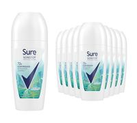 Sure Women Nonstop Protection Antiperspirant Deodorant Roll-On, Eucalyptus & Coconut Scent 50ml, 12 Pack - 48h Sweat & Odour Protection, Long-Lasting Freshness for Women