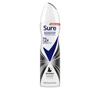 Sure Women Nonstop Protection Invisible Black & White Deodorant Body Spray Antiperspirant with body heat activated technology & white mark protection for 72 hour odour and sweat protection 150 ml