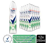 Sure Women Pure Melon Aloe Spray Nonstop Protection Antiperspirant Deo, 12x250ml
