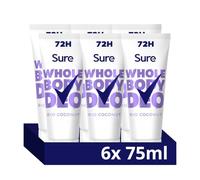 Sure Women Rio Coconut 72hr Whole Body Deodorant Cream 6x 75 ml