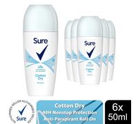 Cotton Dry Anti-Perspirant Deodorant Roll On 48-hour protection deodorant for women 6x 50 ml