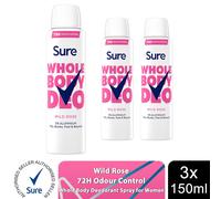 Sure Women Wild Rose 72hr Whole Body Deodorant Spray 150ml