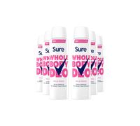 Sure Deodorant Spray Wild Rose, Pack of 6, Whole Body Deodorant for Women Aluminium Free Deo Spray with Fresh and Floral Fragrance Provides 72-Hour Odour Control, 150 ml