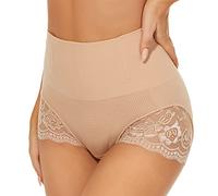 SURE YOU LIKE Mid Waist Lace Tummy Control Shaping Shorts Seamless Beige
