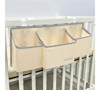 surebaby Hanging Baby Diaper Caddy, 3-in-1 Diaper Caddy Organizer Holder For Baby Crib, Nursery Organization Diaper Stacker Storage For Crib, Changing Table, Car, Wall-Beige