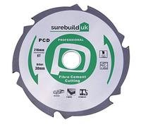 Surebuild PCD 216mm X 6-Tooth Fibre Cement Board Cordless Trim Circular Saw Blade, SBB2160630