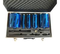 Surebuild UK 11-Piece Diamond Core Drill Bit Set, 38-127mm Diameters, with Extension and Arbors
