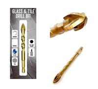 Surebuild UK Glass and Tile Drill Bit, 4-Cutter Design, 5-10cm, 1/4" Hex Shank (5.0mm)