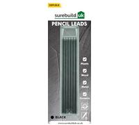 Surebuild UK Graphite Marking Pencil Leads, 2.8mm, 120mm Length, Pack of 6, Multi-Colour (Black)