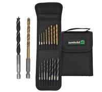 Surebuild UK Quick Release HSS & Wood Drill Bits Set, 16-Piece, 2-10mm Diameter Range