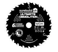 Surebuild UK Ultimate Trimsaw Blade, Ultra Tough Nickel Cobalt Teeth, Wood Cutting, 165mm x 20mm Bore, 24 Teeth