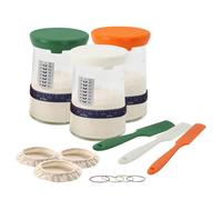 surebuy 500ml/17oz Sourdough Starter Jar Kit with Lid Set 3 Silicone Scraper Cloth Cover Thermometer Sourdough Baking Flour Jar