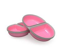 SureFeed Sure Petcare Split Pet Bowl with Integrated Seal, Compatible with Sure Petcare Microchip Pet Feeder with Sealed Lid, Works for Wet and Dry Food, Keeps Food Fresh, Grey (Pink)