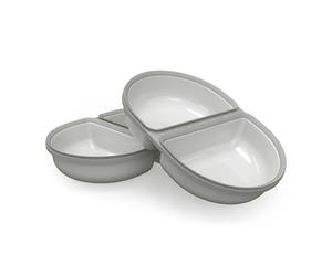 SureFeed Sure Petcare Split Pet Bowl with Integrated Seal, Compatible with Sure Petcare Microchip Pet Feeder with Sealed Lid, Works for Wet and Dry Food, Keeps Food Fresh, Grey, Pack of 2