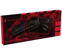Surefire KingPin Gaming Combo Set - 3 in 1 gaming set - gaming keyboard QWERTY-layout English - 25 anti-ghosting-keys - gaming mouse 3200 DPI - gaming mouse pad 320mmx260mmx3 mm I powered by Verbatim