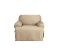 Surefit Duck 1 Piece T Cushion Chair Slipcover in Tan
