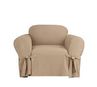 Surefit Heavy Weight Cotton Canvas 1 Piece Chair Slipcover in Khaki