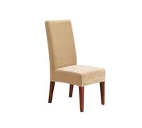 Surefit Short Dining Room Chair Cover, Form Fit, Polyester/Spandex, Machine Washable, Cream, 42 Inch Tall