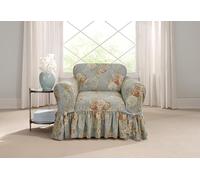 Surefit Waverly Ballad Bouquet 1 Piece Chair Slipcover in Robin's Egg