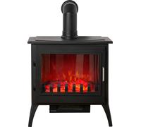 Sureflame Marlow 3-Sided Electric Stove in Black with Angled Stove Pipe Sureflame Black