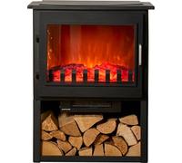 Sureflame Marlow 3-Sided Electric Stove with Log Storage in Black