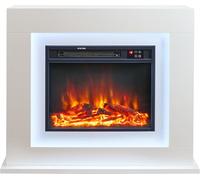 Sureflame Salisbury Electric Fireplace Suite - Pure White 32-Inch Design, Remote Control, LED Flame Effect, Programmable Timer & Thermostat