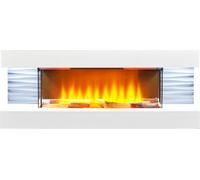 Sureflame Wm-9332 Electric Wall Fireplace Suite With Downlights & Remote In Pure White