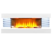 Sureflame WM-9332 Electric Wall Fireplace Suite with Downlights & Remote in Pure White Sureflame White
