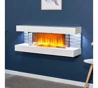 Sureflame WM-9332 Remote Control White Electric Fireplace Suite with Downlights - 23626