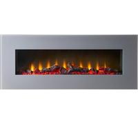 Sureflame Electric Wall Mounted Fireplace/Fire - 42-Inch Grey Glass Design, Remote Control, LED Flame Effect, Programmable Timer & Thermostat