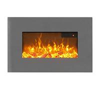 Sureflame WM-9541 Electric Wall Mounted Fire with Remote in Grey, 26 Inch, Remote Control, LED Flame Effect, Programmable Timer & Thermostat