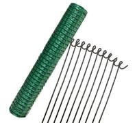 Suregreen Barrier Fencing Mesh and 10 Steel Pins | 1m x 50m | Green | 80g/m² | 4kg | Light Duty, High Density, Reusable, Recycled Plastic, Temporary Barrier Fencing