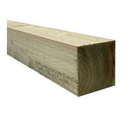 Suregreen Fence Posts - 4 x Square Wooden Posts | 1.8m x 50mm x 50mm | Green Treated Timber for Outdoor Use & Garden Fencing (4 Pack)
