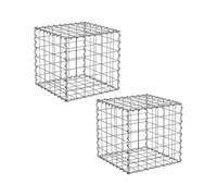 Suregreen Gabion Basket, Metal Gabion Cage for Retaining Walls, Garden Landscaping & Erosion Control | 300 x 300 x 300mm | 50 x 50mm Holes | 10 Gauge Heavy Duty GALFAN Galvanised Steel Wire | 2 Pack