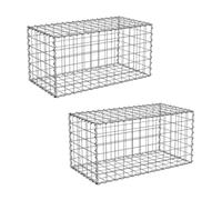 Suregreen Gabion Basket, Metal Gabion Cage for Retaining Walls, Garden Landscaping & Erosion Control | 975 x 525 x 525mm | 75 x 75mm Holes | 10 Gauge Heavy Duty GALFAN Galvanised Steel Wire | 2 Pack