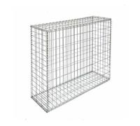 Suregreen Gabion Basket, Metal Gabion Cage for Retaining Walls, Garden Landscaping & Erosion Control | 975 x 975 x 525mm | 75 x 75mm Holes | 10 Gauge Heavy Duty GALFAN Galvanised Steel Wire | 1 Pack