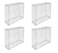 Suregreen Gabion Basket, Metal Gabion Cage for Retaining Walls, Garden Landscaping & Erosion Control | 975 x 975 x 525mm | 75 x 75mm Holes | 10 Gauge Heavy Duty GALFAN Galvanised Steel Wire | 4 Pack