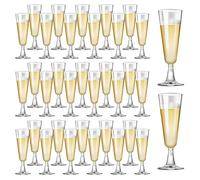 SUREHOME Plastic Champagne Flutes 40 Pack Disposable Champagne Glasses 5oz Clear Plastic Mimosa Glasses Wedding Cocktail Cups Bulk for New Years Eve Party Supplies 2026 Engagement Birthday Decorations