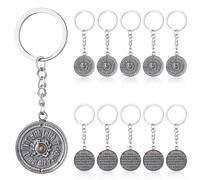 Sureio 10 Pieces Mustard Seed Keychain Christian Mustard Seed Key Ring with Faith All Things Are Possible Pendant Key Chains Religious Inspirational Gift for Family Friends, Classic Color, One Size