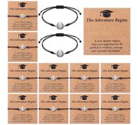 Sureio 12 Pack Lawyer Graduation Adjustable Bracelet Bulk Law Student Bracelets with Legal Journey Cards Law School Graduation Justice Scales Charm for Men Women Lawyer 2026 Graduates Gift
