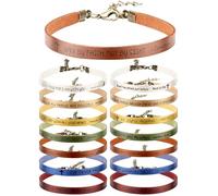Sureio 15 Pcs Christian Bracelet Scripture Bible Verse Gift, 18 cm (7.09 inches), Faux Leather, faux leather