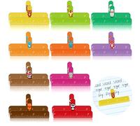 Sureio 20 Pack One Finger Spacer Handwriting Tool Writing Spacers Finger Readers Colorful Dyslexia Tools Handwriting Spacer for Writing Tools, 10 Colors(Cute Style)